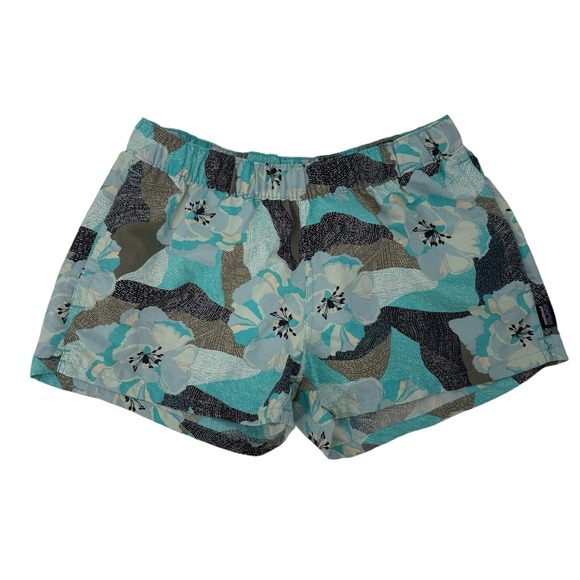 Patagonia Barely Baggies Hibiscus Turquoise Shorts Women's small Activewear - Picture 1 of 7